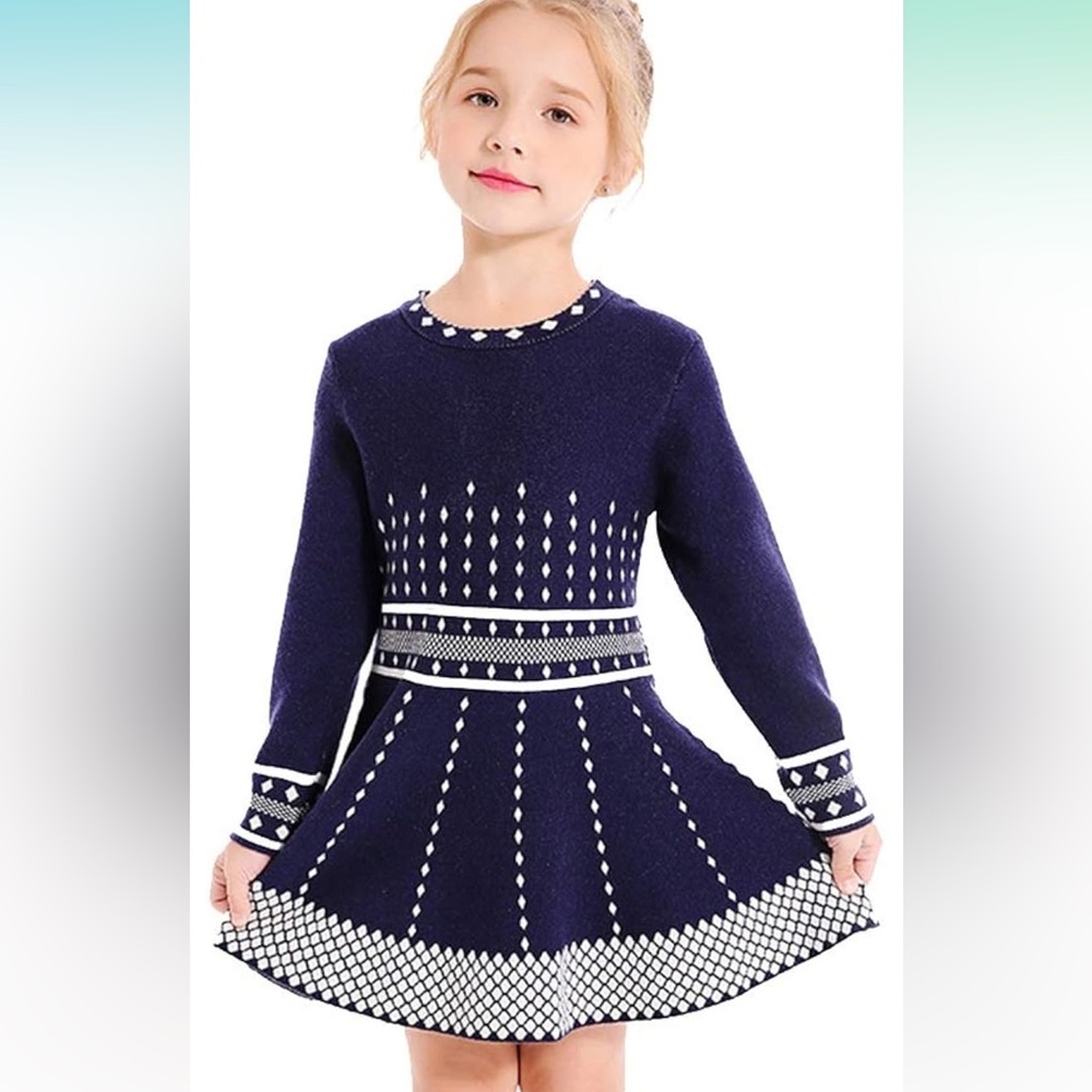👗 Cute Girls Knit Sweater Dress
